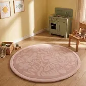 Little Olly Tapis de jeu rond lavable - Flo Rose | Ø 140cm | Rond | Tissage plat