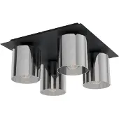 Eglo Gorosiba, 4 ampoule(s), E27, IP20, noir, transparent