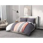 HOME LINGE PASSION Parure de lit en microfibre - 1 housse de couette 220 x 240 cm + 2 taies d'oreiller 63 x 63 cm - Bleu