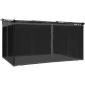 Syfax Pavillon avec parois en filet anthracite 4x3 m acier