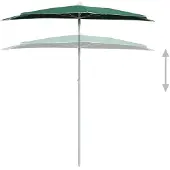 vidaXL Demi-parasol avec mât 180x90 cm vert