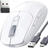 UGREEN Mu103 Souris d'ordinateur Bluetooth 5.0 / Récepteur Usb 2.4Ghz - Blanc