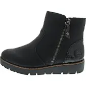 Rieker Chaussures de ville pour femmes , bottines, fermeture éclair, noir, style décontracté