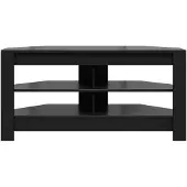 vidaXL Meuble TV d'angle , 102 x 40,5 x 45 cm, noir, fabriqué en panneaux de particules