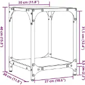vidaXL Tables basses avec plateau en verre 2 pcs. Transparent 30x30x40 cm Acier