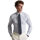 Ralph Lauren pour homme. 710B22585003 Chemise en popeline extensible Custom Fit bleue (M), Casuel, Coton, Manche longue