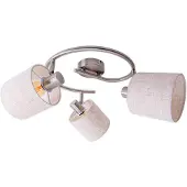 Näve Plafonnier, beige, abat-jour textile, 3 flammes, H 22 cm