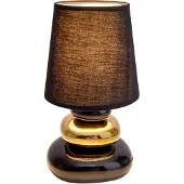 Naeve Lampe de table Salon Lampe de table Chambre à coucher Céramique Tissu Noir 3045358
