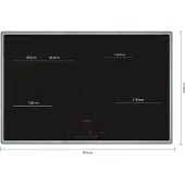 Siemens iQ300, Table de cuisson à induction, 80 cm, Noir, Avec cadre à poser, EH845HFB1E