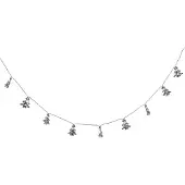 Näve Guirlande lumineuse de Noël - Longueur : 130 cm, en métal et plastique, couleur argent, 0 LED – Fonctionne sur piles – Interrupteur à glissement