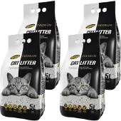 Hilton Bentonite avec charbon actif blanc - Litière pour chats - 5 l (Absorption rapide, 9.90 kg)