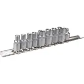 Topex Jeu de douilles Torx 1/4"3/8" E5-E16 10 pcs (39D375) (1/4", 3/8")