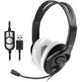 Media-Tech EPSILION USB MT3573, Casque, Bandeau, Calls/Music, Noir, Binaural, Volume +, Volume -