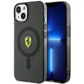 Ferrari Coque MagSafe translucide noire pour iPhone 14 Plus