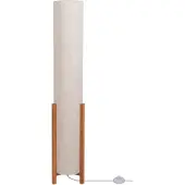 Näve Lampadaire Salon Rétro Lampadaire Abat-jour textile Beige Bois Naturel 3195427