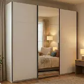 Dmora Rutino - Grande Armoire, 263x224h cm Blanc Mat, Porte-manteaux