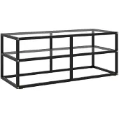 vidaXL Armoire TV noire avec verre trempé 100x40x40 cm