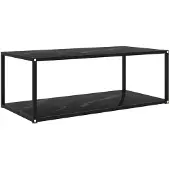 vidaXL Table basse noire 100x50x35 cm verre trempé
