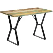 vidaXL Table de salle à manger 120x60x76 cm Vieux bois massif