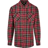 Urban Classics Chemise 'Roots' rouge / noir / blanc