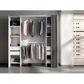 Dmora Olaf - Grande Armoire, 180x205h cm Blanc, 4 Tiroirs