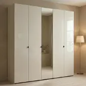 Dmora Quarrata - Grande Garde-robe, 224x227h cm Blanc Crème, Porte-manteaux