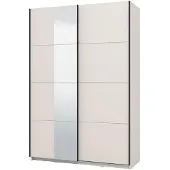 Dmora Pasturo - Grande Armoire, 146x218h cm Blanc Crème, Porte-Manteaux