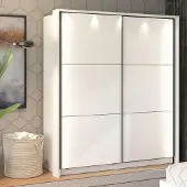 Dmora Cercle - Grand Placard, 179x210h cm Blanc Mat, Porte-manteaux