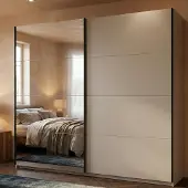 Dmora Laghi - Grande Garde-robe 245x218h cm Blanc Crème, Portemanteau