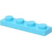 LEGO : 50 pièces Platte 1x4 à Azurblau