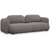 Selsey Tvoya - Canapé-lit 3 places recouvert de tissu bouclé, taupe