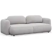 Selsey Tvoya - Canapé-lit 3 places recouvert de tissu bouclé, gris clair