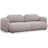 Selsey Tvoya - Canapé-lit 3 places recouvert de tissu bouclé, gris-beige