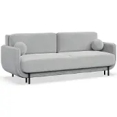 Selsey Ovals - Canapé-lit 3 places en velours, gris clair