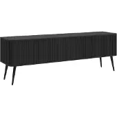 Selsey Ovarlo - Buffet TV, Noir avec pieds métal, 163 cm