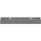 Selsey Rednaw - Buffet TV, blanc mat/gris brillant avec LED, 180 cm