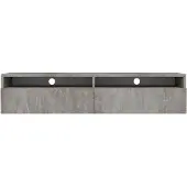 Selsey Rednaw - Armoire TV à deux tiroirs, aspect béton avec LED, 140 cm