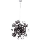 Näve Suspensions - Suspension "SIRIUS", hauteur : 190 cm, lampadaire de style design, en métal et en verre, finition chrome, hauteur 190 cm, diamètre 65 cm, culot G9