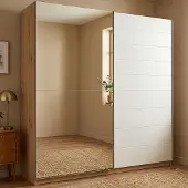 Dmora Valsinni - Grande Garde-Robe, 217x210h cm Blanc, Porte-manteaux