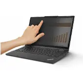 StarTech.com - Filtre de confidentialité pour ordinateur portable (horizontal) - à double sens - adhésif, languettes de charnière, charnières à bascule - noir