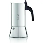 Bialetti Venus Cafetière à moka Noir, Acier inoxydable