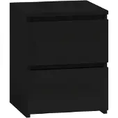 Top E Shop Table de chevet Topeshop M2 CZERŃ noire avec 2 tiroirs