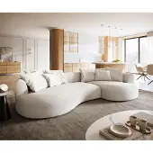 DELIFE Canapé-Canapé Edina 330x170 cm Bouclé Soft Beige