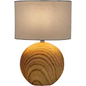 Näve Lampe de table salon Lampe de table chambre à coucher Bois aspect tissu Beige 3194527