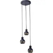 Näve Suspension, métal, noir or, 3 feux