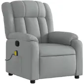 vidaXL Fauteuil relax de massage, tissu gris clair
