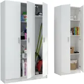 Dmora Melegari - Armoire Multi-usage, 168x180 cm blanc, modulable