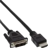 InLine HDMI (Typ A) — DVI (3 m), Câble vidéo, Noir