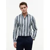 Tommy Hilfiger Chemise 'Regular Fit Multicolour Stripe' émeraude / menthe / blanc