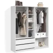 Livinity Armoire à vêtements Trento Blanc Lot de 2, Model 58974